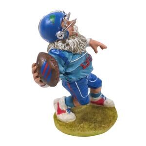 Santa Claus Quarterback Football Player Resin Christmas Blue Figurine Statue